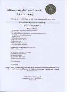 Einladung Mitgliederversammlung 2024