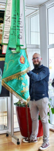 Scheid Michael als Fahnenträger für den Schützenverein Tell Urexweiler