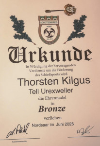 Ehrenurkunde Thorsten Kilgus