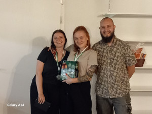 Elly Brücker, Louisa Grimm (2. Platz GVS Girl) und Michael Scheid 1. Vorsitzender Schützenverein Tell Urexweiler